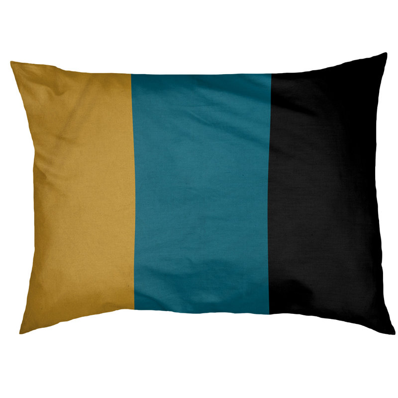 Coussin d'extérieur New York, Moyen (l 40 po x P 30 po x H 6,5 po), Jaune / turquoise / noir