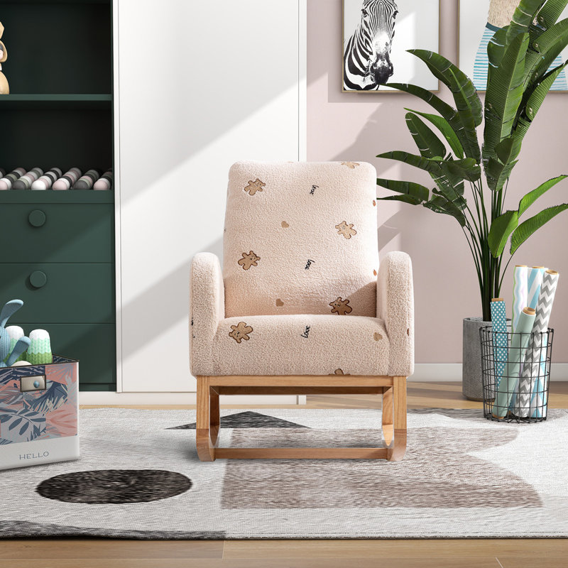 Chaise berçante moderne avec accoudoirs Mid-Century 26,8 po Arkley