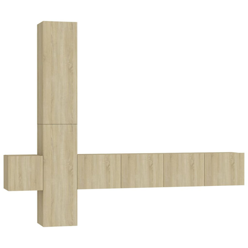 Blackie TV Cabinet Set Engineered Wood, Sonoma Oak
