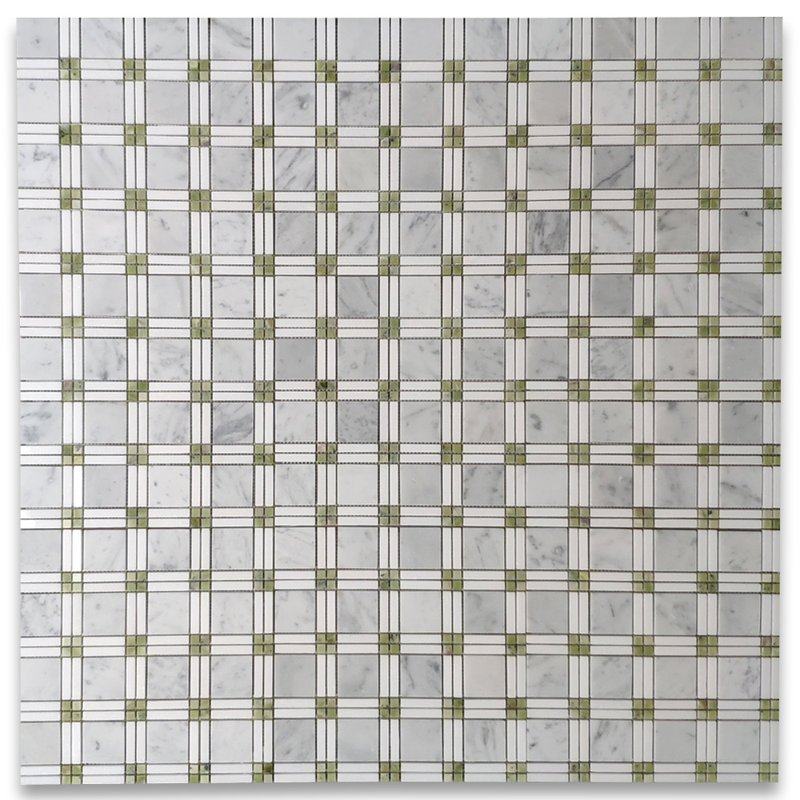 12 in. x 12 in. Versailles Glazed Marble Tile