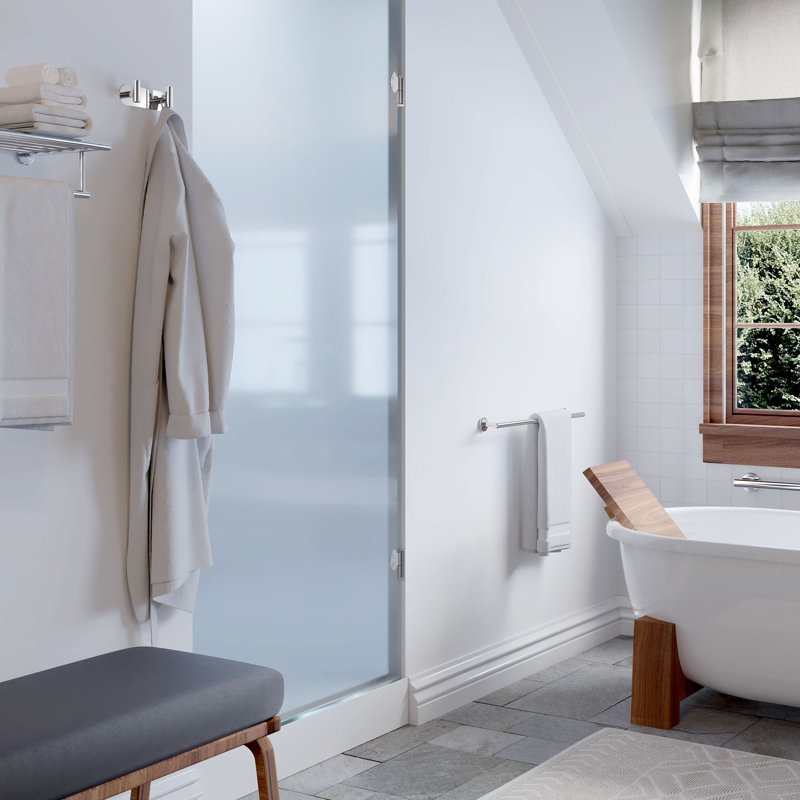 Porte-serviettes mural Latitude II | Porte-serviettes en acier inoxydable de style hôtel avec barre à serviettes, Chrome