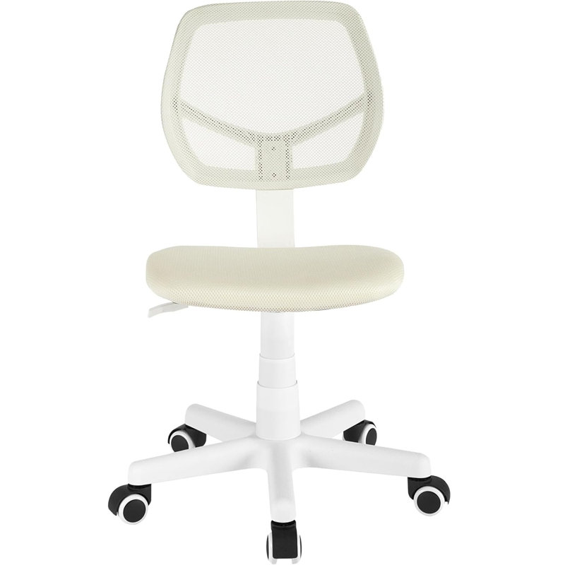  Chaise de bureau roulante avec dossier en filet, Blanc