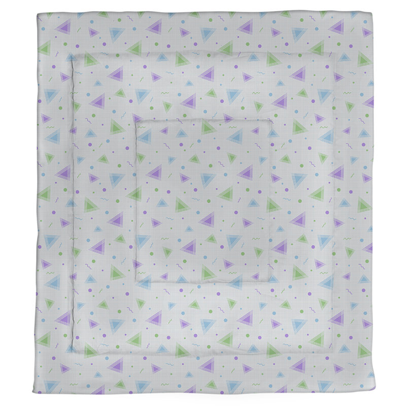 Katelyn Elizabeth Polyester Geometric Shapes Comforter, Twin XL Comforter, Peacock Geometric 2