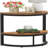 Slim Half Moon 2-Tier Semi-Circle End Table, Rustic Wooden Side Table with Storage Shelf for Small Spaces, Living Room, Bedroom, Easy Assembly