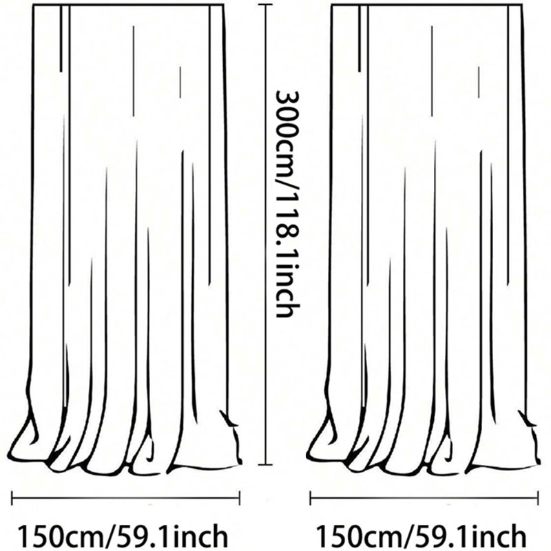 Rideaux infroissables en mousseline de soie, rideaux transparents pour toile de fond, rideaux en tulle de mariage, rideaux transparents de 4,9 x 9,8 pi pour décoration de fête d'anniversaire