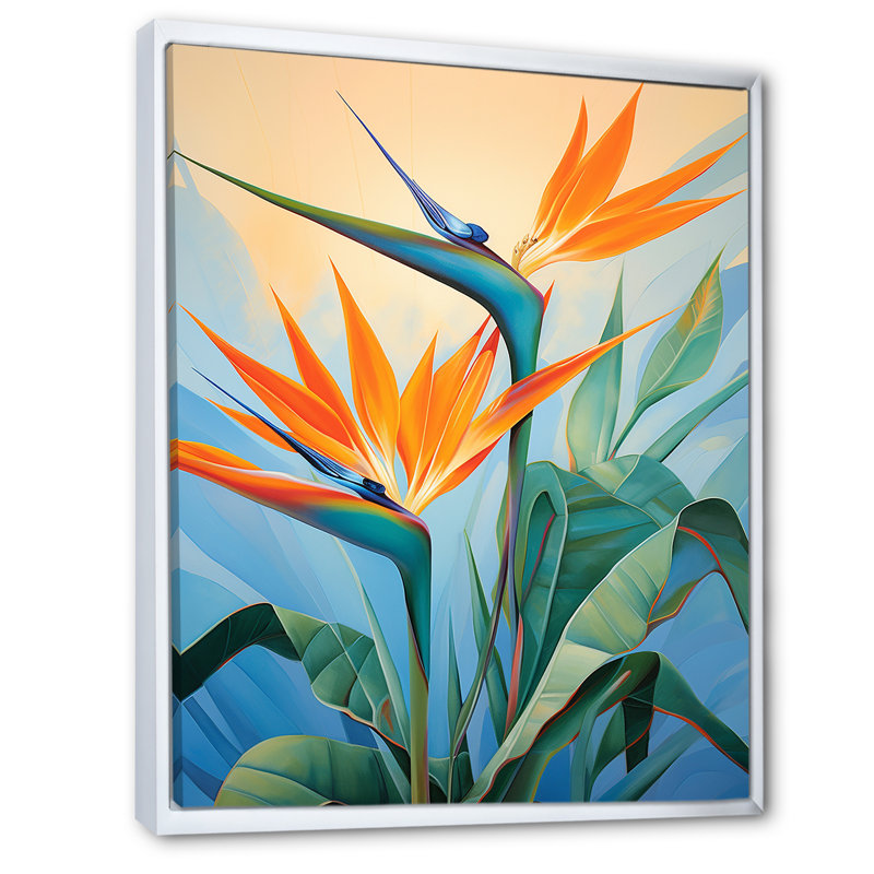 «Paradises Profile Flower», reproduction sur toile encadrée, H 32 po x l 16 po x P 1 po, Blanc