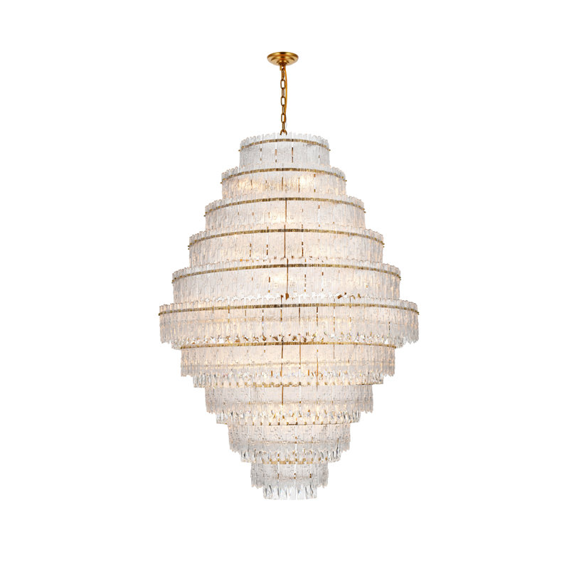  Lustre Aurora, 33, Or satiné et transparent, H 60 po x l 42 po x P 42 po