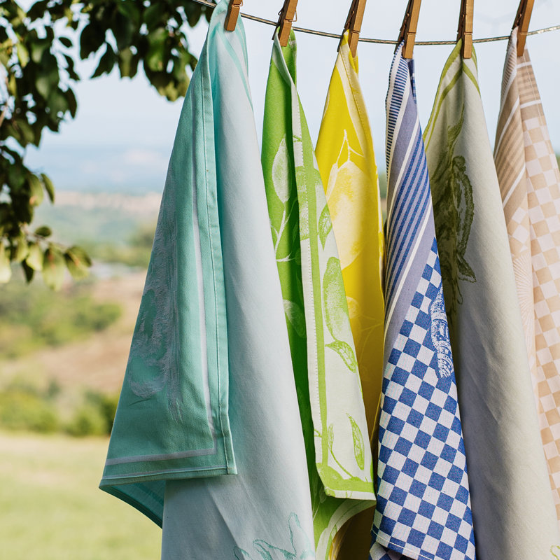 Strofinaccio Lemons Dish Towels, Yellow/Gray