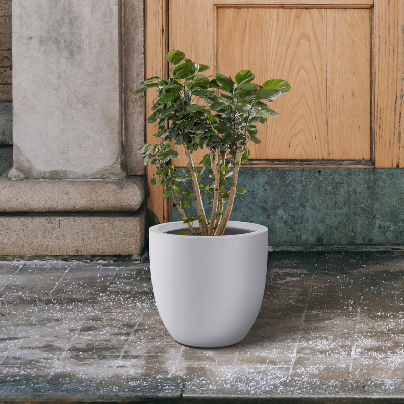Karola Pot Planter, White, 9" H x 10" W x 10" D