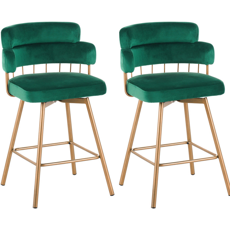 26 po, tabouret de bar pivotant à 180 ° à hauteur de comptoir de 2 po, style moderne, siège baquet, support de 300 lb, matériau, assemblage facile, fonctionnalité, hauteur des patins en plastique, pivotant, tabourets, 2,