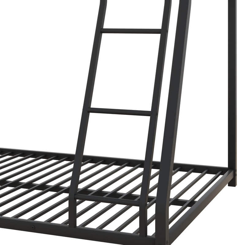 Antanesha Metal Floor Bunk Bed, Black