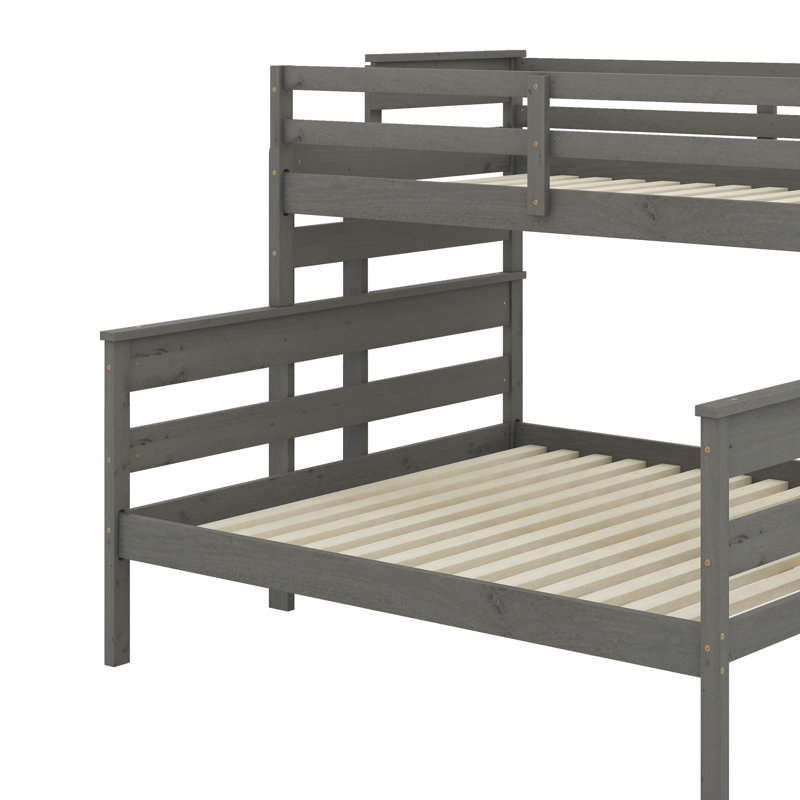 Lit simple superposé au-dessus d'un grand lit simple avec échelle, Gris