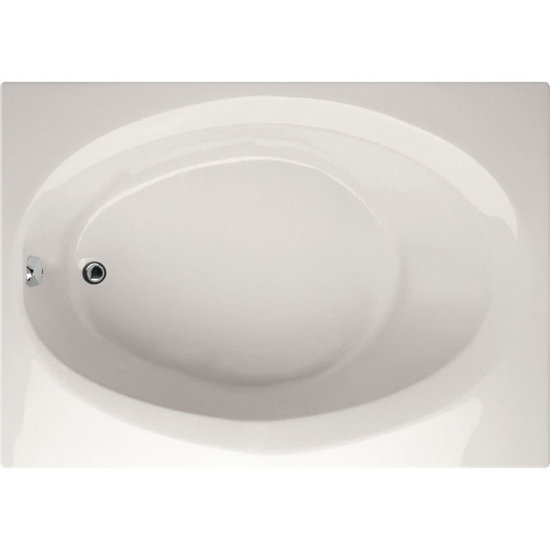 Ovation 72'' x 42'' Soaking Acrylic Bathtub, Biscuit, Polished Chrome