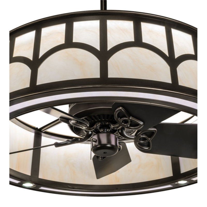 Mission LED Downrod Ceiling Fan