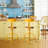 Swivel Pine Solid Wood Adjustable Height Counter Stool with Iron Frame-72630162