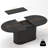 55.11"-70.86" Extendable Dining Table, With Striped Legs For Living Room & Kitchen(Black)-1065570436-1065570432