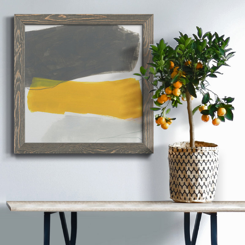 Tilt II - Toile encadrée de qualité supérieure - prête à être accrochée, H 35,5 po x l 35,5 po x P 1,5 po, Encadré gris
