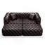 Ensemble de canapé moderne 77 po, canapé modulaire rembourré en similicuir 2 places avec conception touffetée à la main pure, 2 repose-pieds et 2 coussins, combinaison multiple pour le salon
