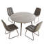 Ensemble de salle à manger de cuisine moderne 5 pièces, ensemble de table de salle à manger extensible de 43 po à 59 po avec chaises rembourrées H 32,8 po pour 4 personnes (1 table et 4 chaises)-118554295-118554296