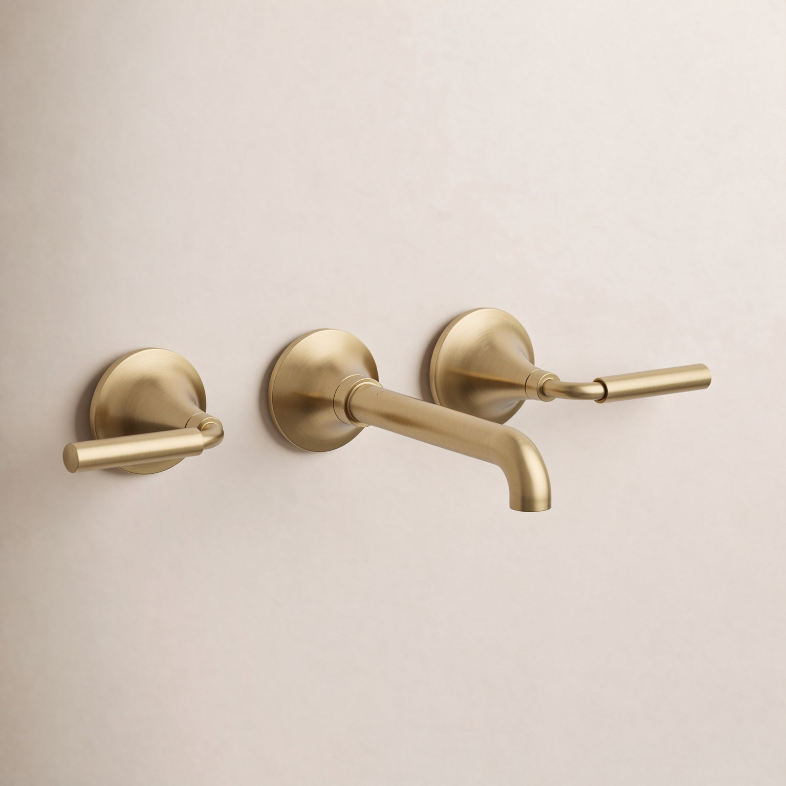 Tone Wall-Mount Bathroom Sink Faucet Trim, Vibrant Brushed Moderne Brass
