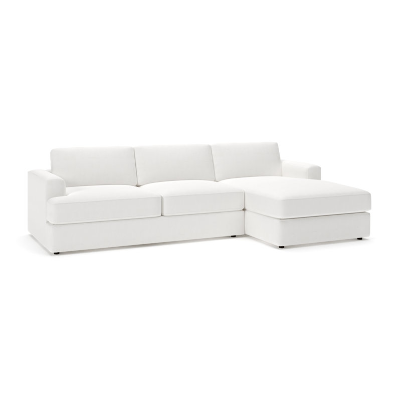 Cayden Sectional with Chaise, Right Hand Facing, Drusky Moonglow Sustain® Basketweave