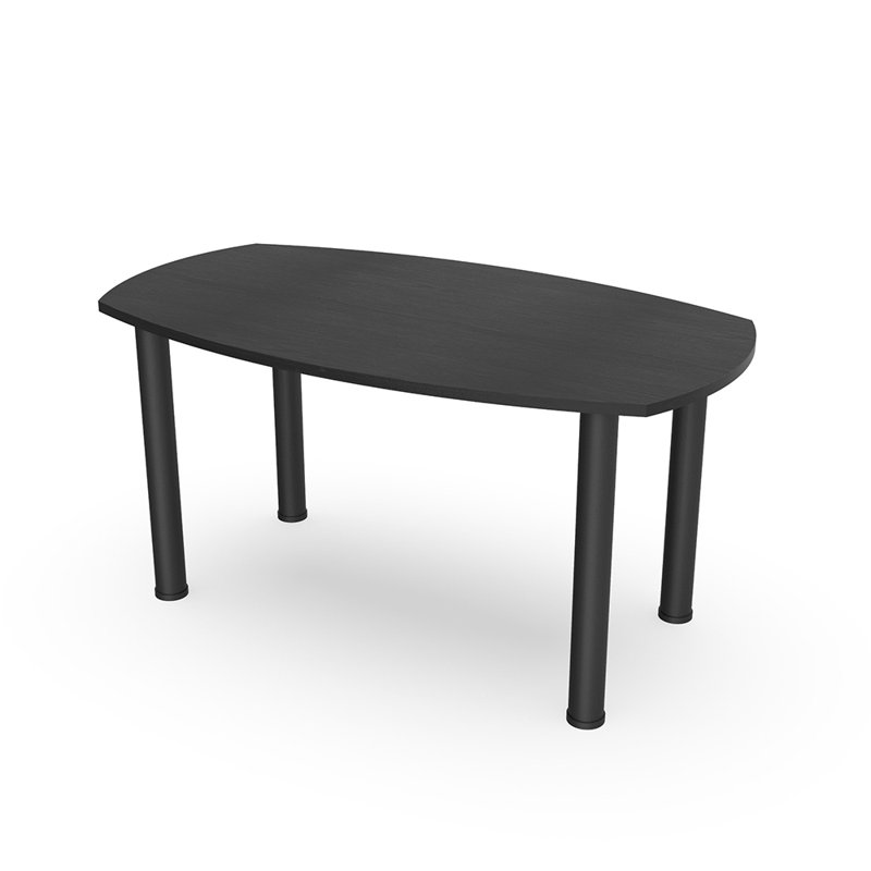 Table de conférence Pavert, Noir mat, H 30 po x l 144 po x P 48 po, Eucalyptus naturel