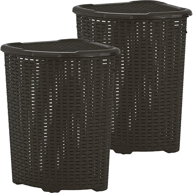 Panier à linge en osier, H 22 po x l 19 po x P 15 po, Brun
