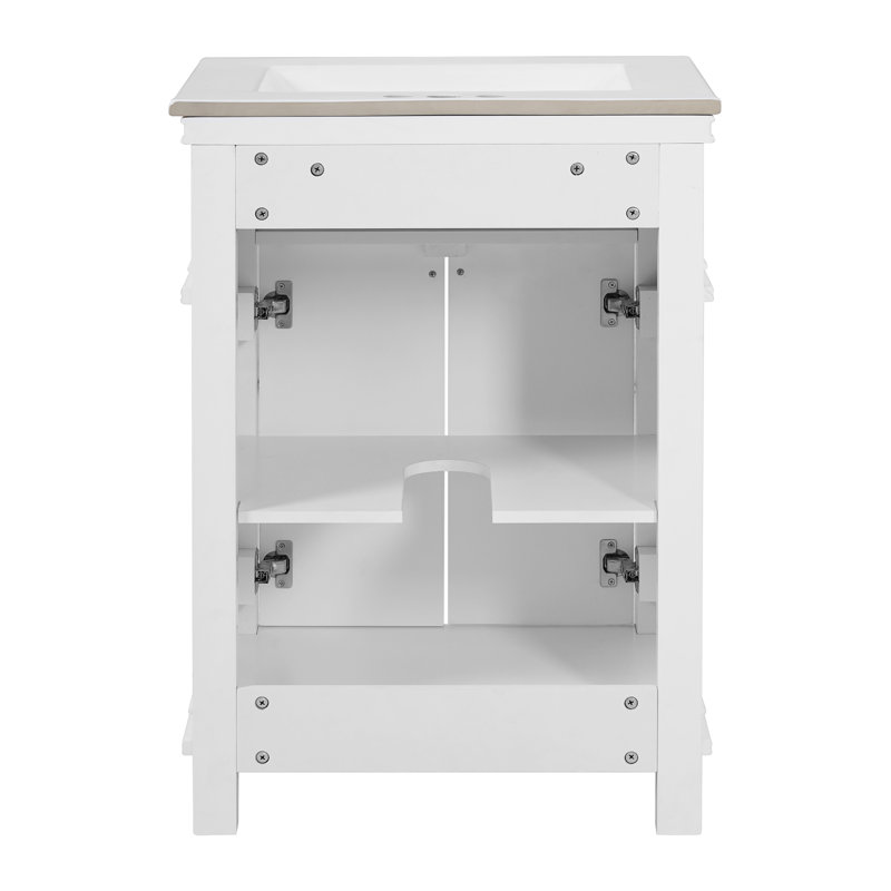 Meuble-lavabo et lavabo à fermeture en douceur, salle de bain vintage en bois aggloméré 24 po