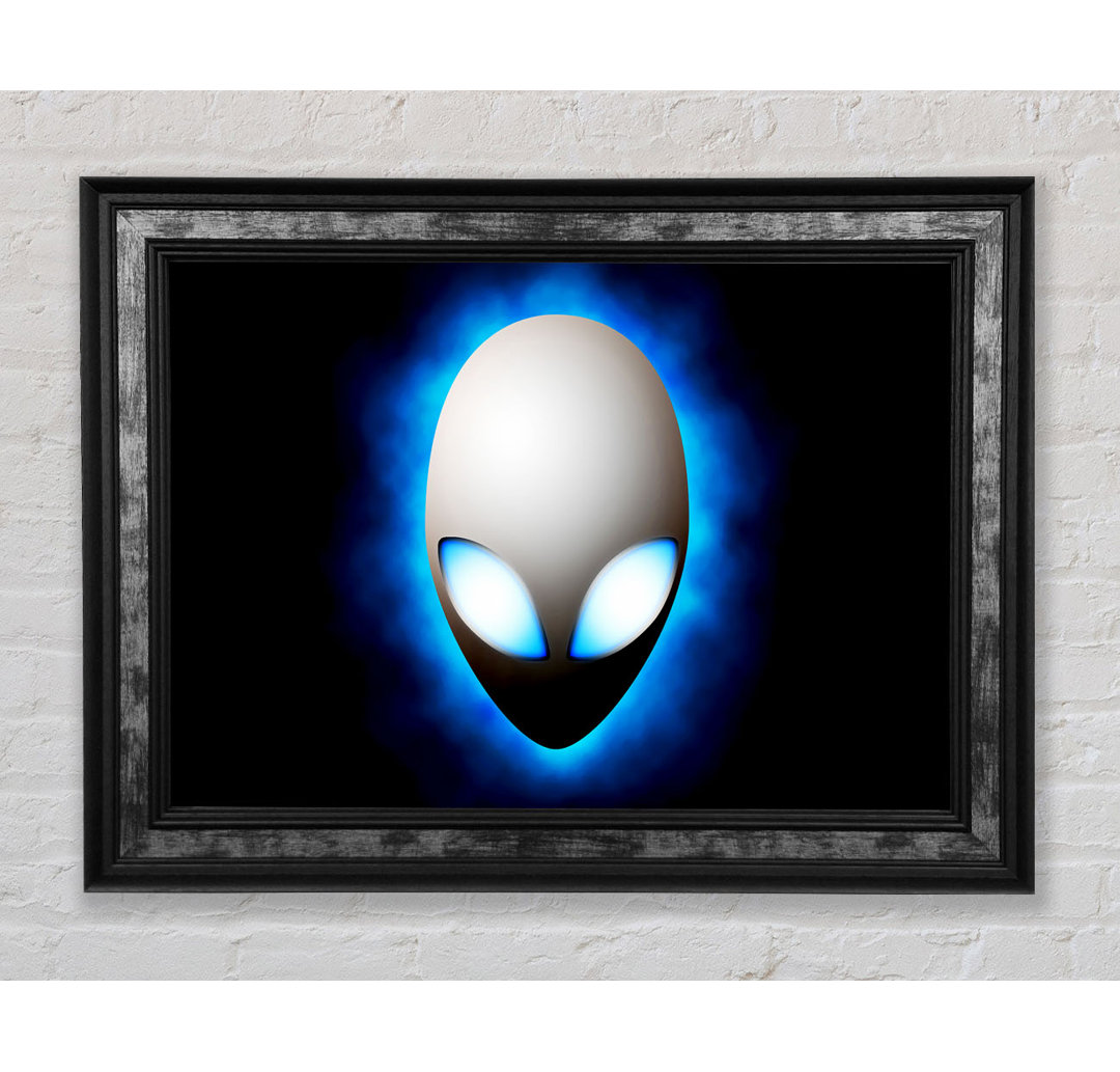 Alien Face Blue - Einzelner Bilderrahmen Kunstdrucke