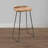 Tiva Handcrafted Backless Barstool, Mango Wood Saddle Seat-1869197541-1869197530