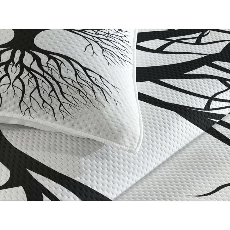 Hypnotic Traditional Polyester Coverlet, Twin Bedspread + 1 Sham