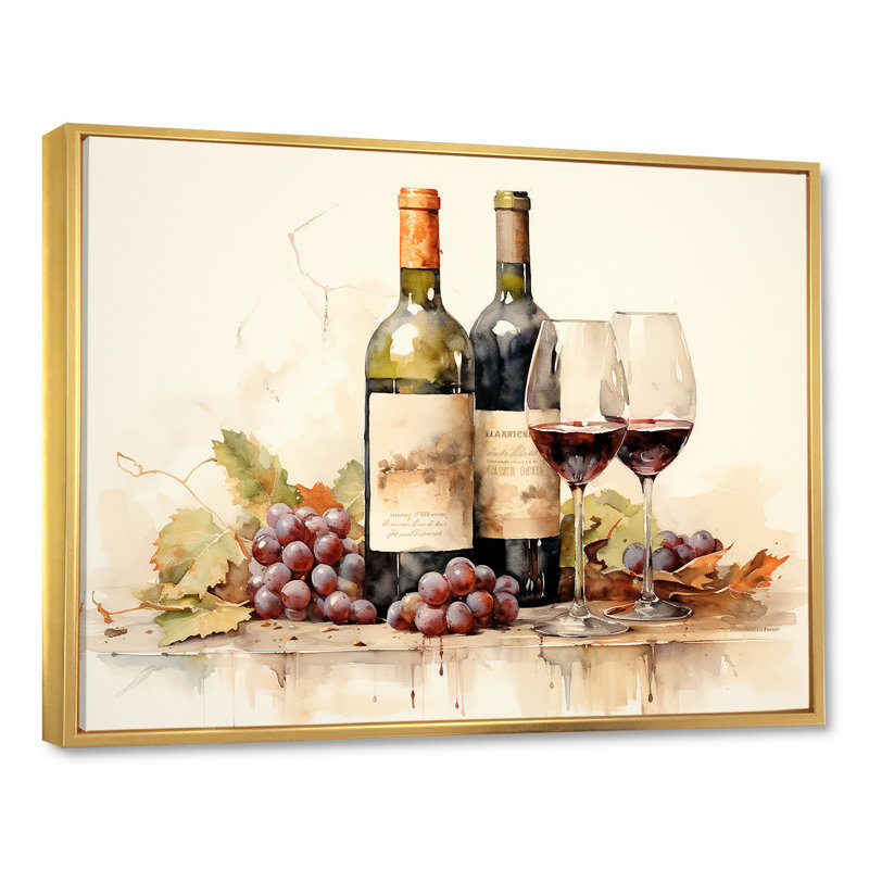 Nebbiolo Nuance sur toile, H 16 po x l 32 po x P 1 po, Cadre flottant doré