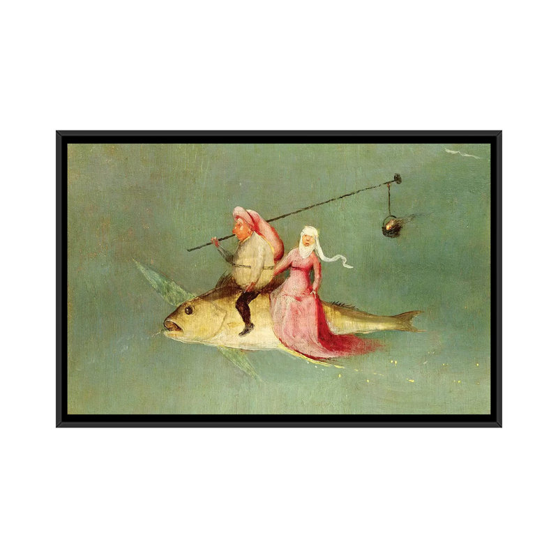 Detail Of A Couple Riding A Fish, The Temptation Of St. Anthony by Hieronymus Bosch - Gallery-Wrapped Canvas Giclée, No Mat