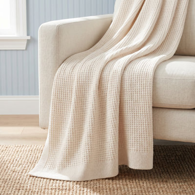 Amor Waffle Knitted Throw Blanket