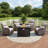 4 - Person Patio Furniture Chair Set With Fire Pit Table, 4 Swivel Glider Chairs With 6-Inch Cushions-1421501960-1421501963