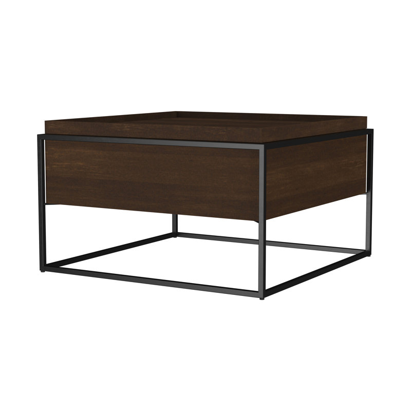 Table basse l 30,4 po rustique brun foncé