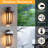 16''H Oil Rubbed Bronze Wrought Iron Clear Tempered Glass Outdoor Wall Light with Dusk to Dawn-1813238093