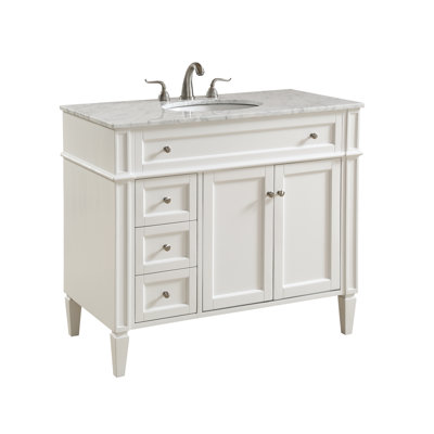 Rivers 40'' Single Bathroom Vanity with Carrara Marble Top