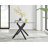 Lenworth Modern Black Metal and Glass Dining Table Set with 4 Luxury Faux Leather Dining Chairs-1601226687