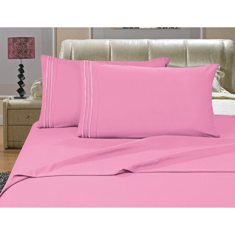  1500 Thread Count Microfiber Sheet Set, California King, Light Pink