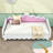 Twin Modern Upholstered LED Daybed with Crown Headboard and Extendable Frame-2090274167