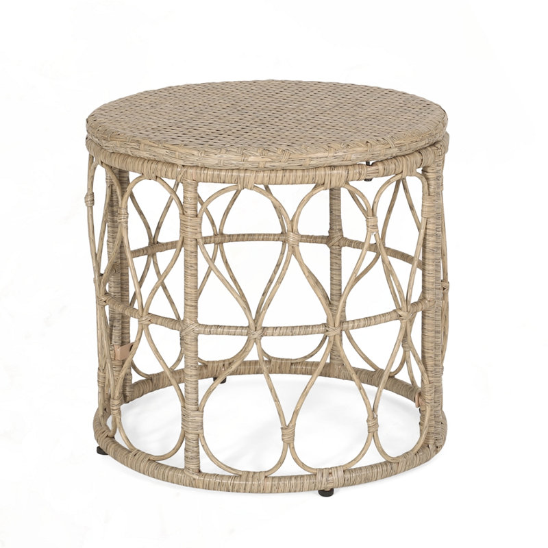 Outdoor Patio Side Table, light Brown