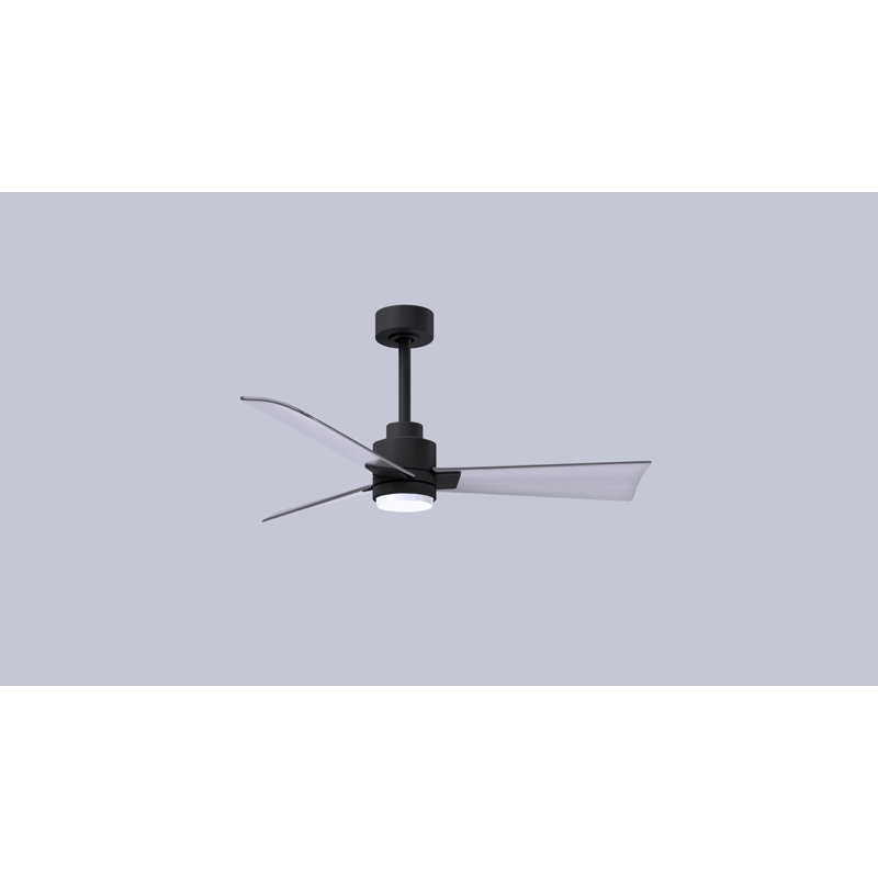 Ventilateur de plafond Alessandra, Noir mat, 42", Nickel brossé