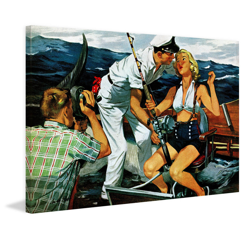 « volering a baiser », reproduction d’art sur toile tendue, H 30 po x l 45 po x P 1,5 po
