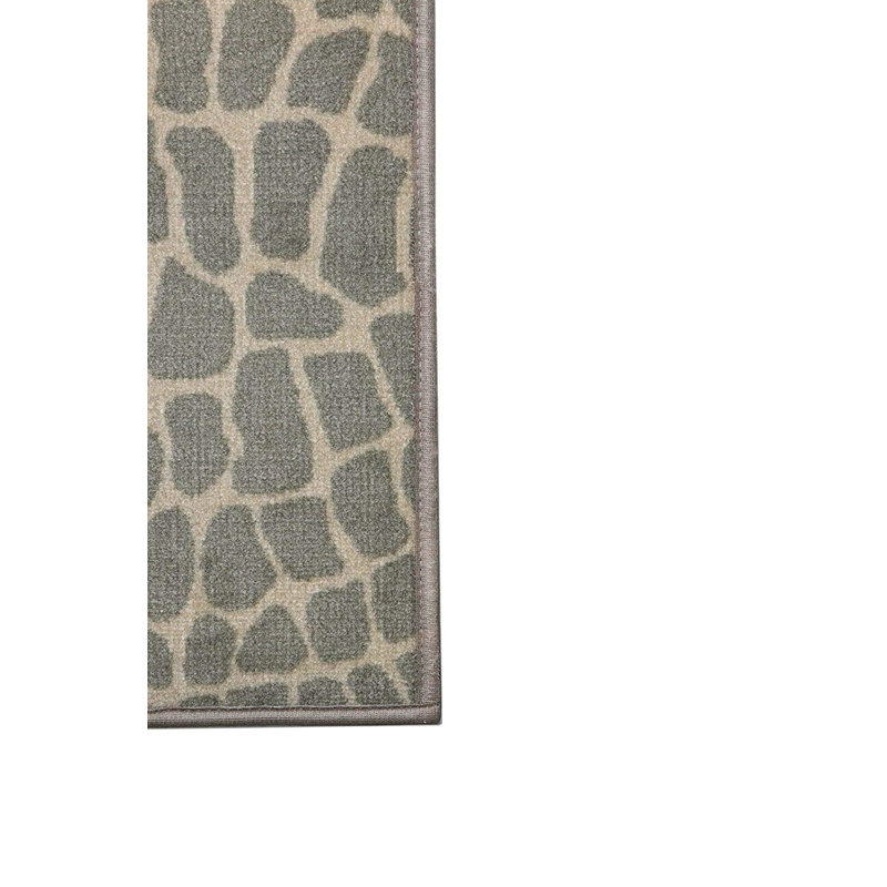 Tapis intérieur / extérieur gris à imprimé animal, Hexagonal 2 pi