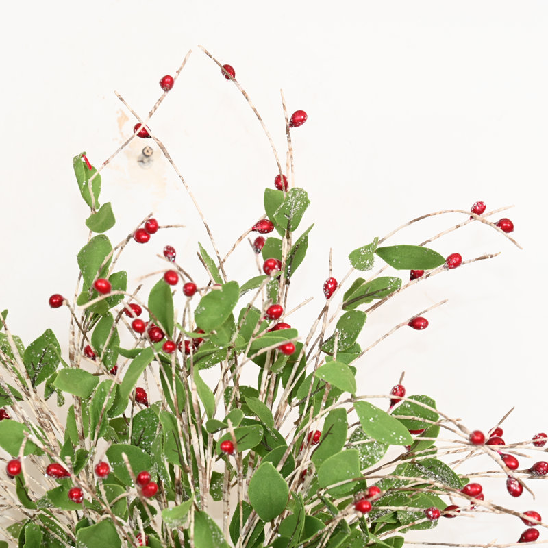 Arrangement floral de baies de 23 po de verdure artificielle avec de longues tiges pour le remplissage du vase