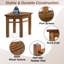 Tabouret de douche en teck de 12 po Ebern Designs pour pieds de rasage, tabouret de douche d'angle pour douche intérieure, banc de douche en teck imperméable pour la salle de bain, petit tabouret de douche en bois pour repose-pieds, intérieur ou extér