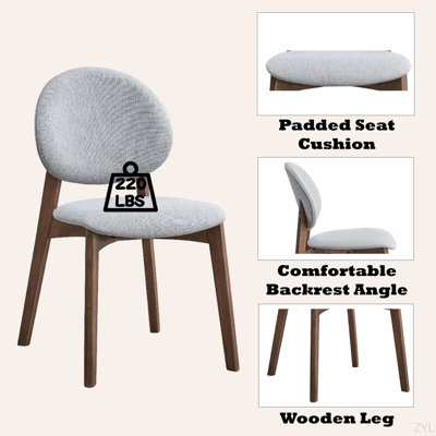 Chaise d'appoint au fini gris clair et noyer (ensemble de 2)