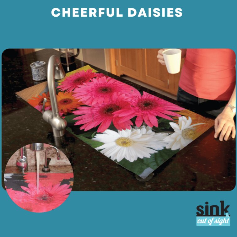 Unique Applications, LLC 868566000014 Cheerful Daisies Decorative Sink Cover Size: 1 H x 40 W x 20 D