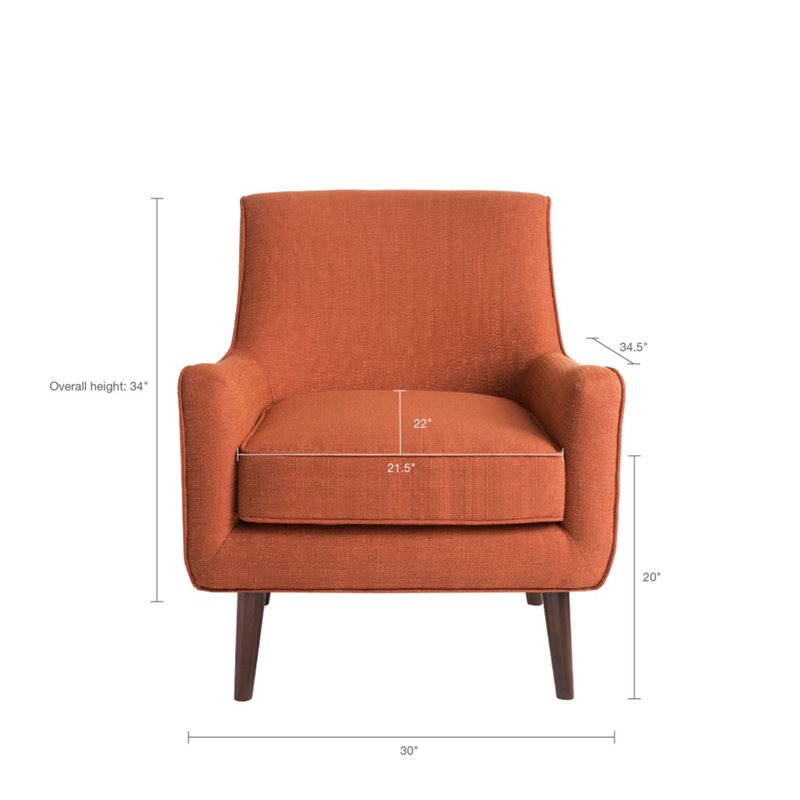 Chaise d'appoint de salon Mid-Century, Orange